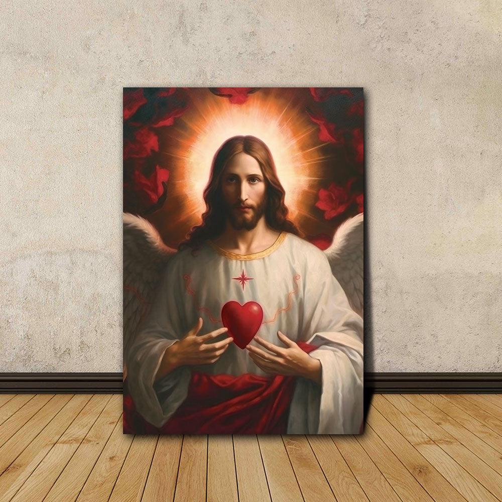 Sacred of Jesus Catholic Canvas Poster Wall Art Sacred of Jesus Catholic Canvas Poster Wall Art